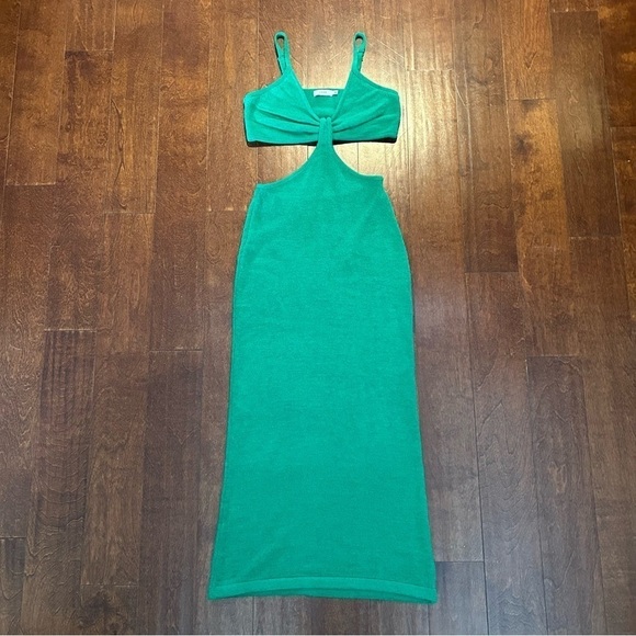 LUSH Babe Attire Green Sleeveless Cutout Knit Midi Dress in Kelly Green, SizeM - Picture 5 of 16